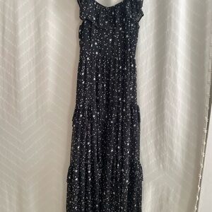 Black Starry Celestial Maxi Dress